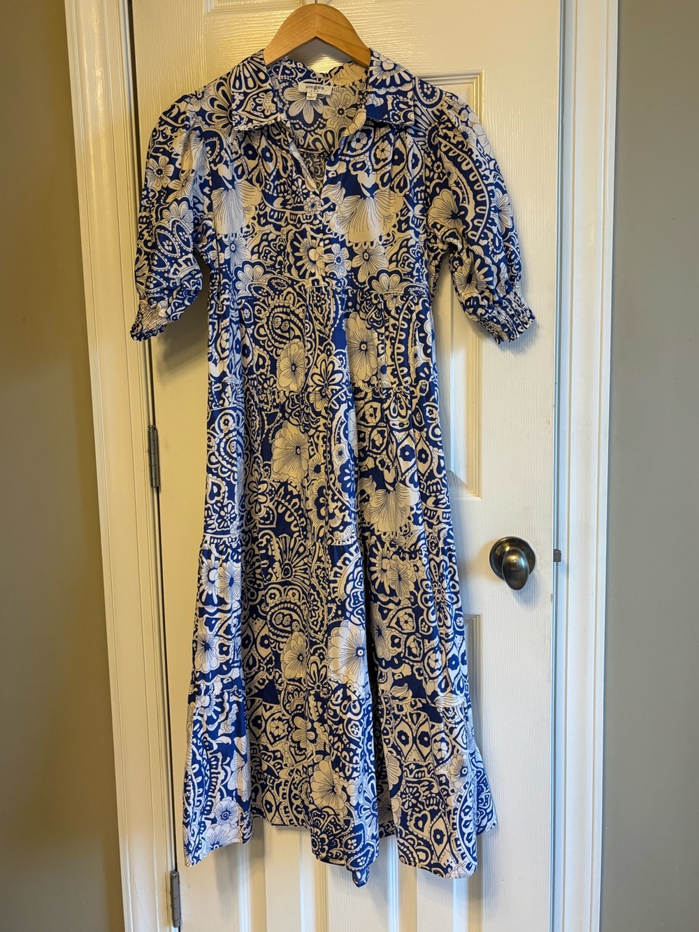 Umgee Blue and Cream Dress